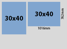 flat size chart 30x40